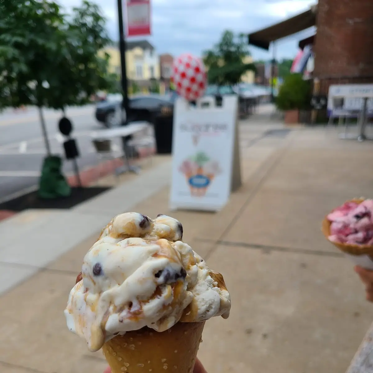 Salted Caramel Ice Cream with Pretzel Cone