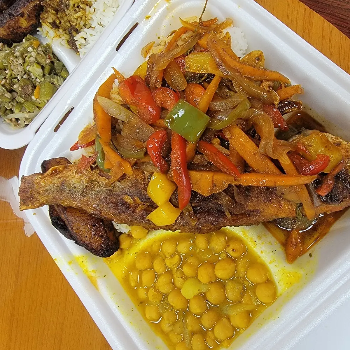 Brown Stew Fish with Chick Peas