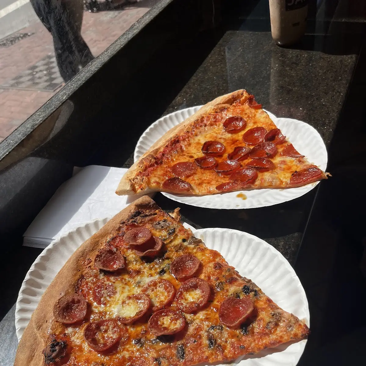 Pepperoni and White Cheese Pizza Slices