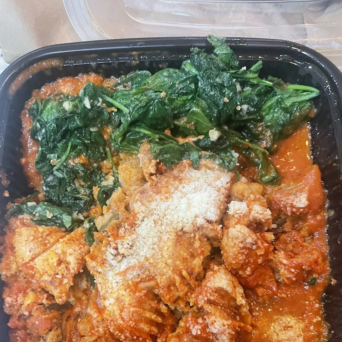 Eggplant Parmigiana with Spinach