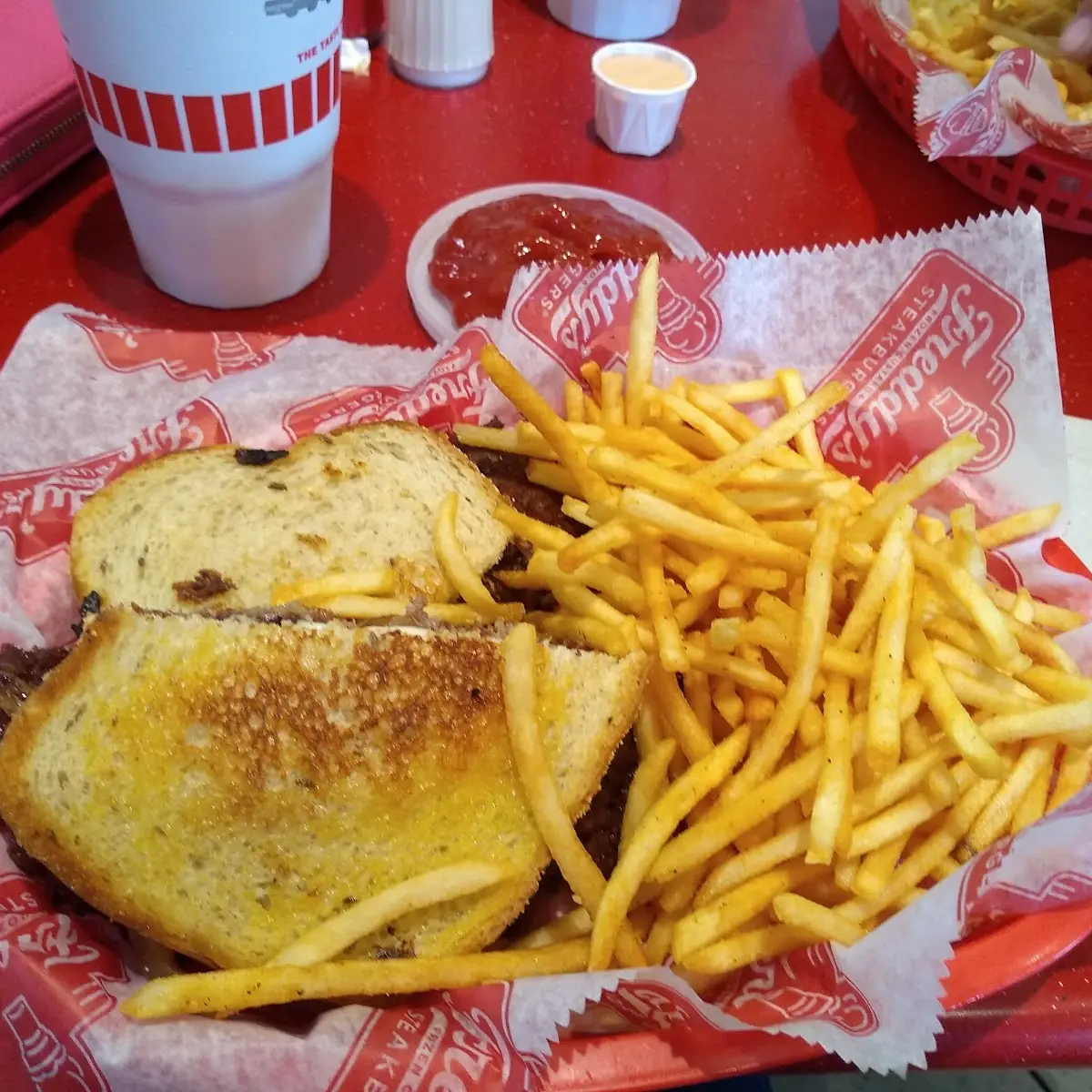 Patty Melt Burger and Fries