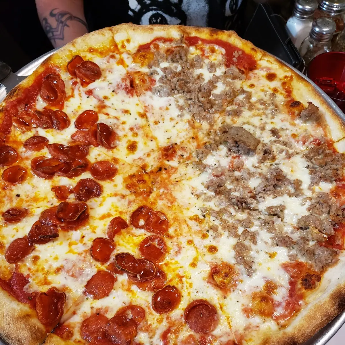 Half Sausage and Pepperoni Pizza