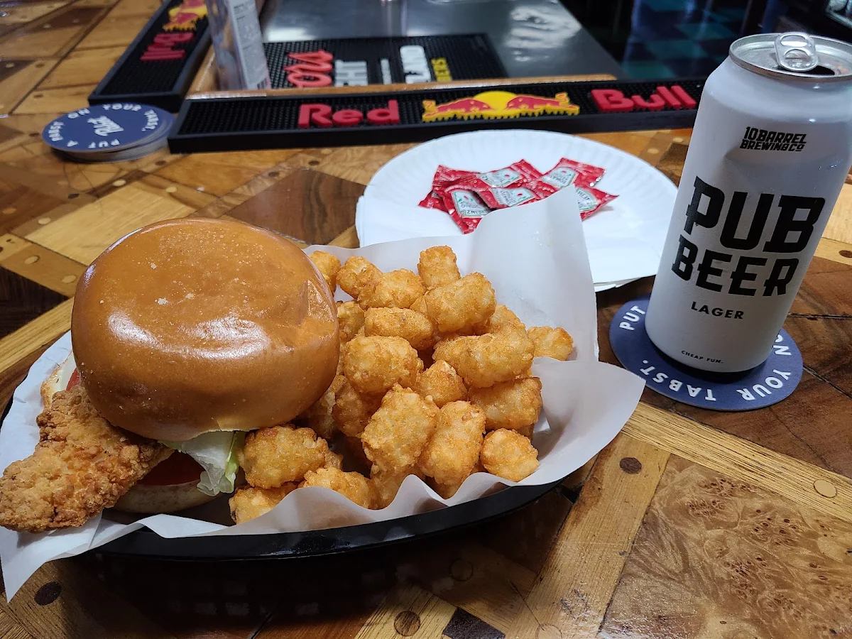 Chicken Burger with Tots