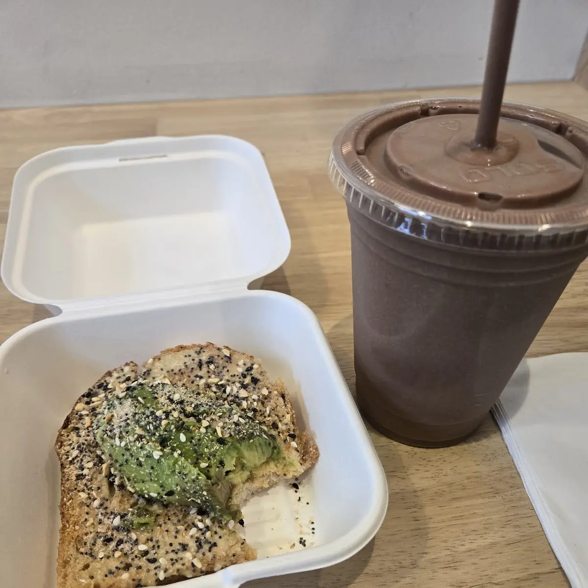 Avocado Toast with a Peppermint Mocha