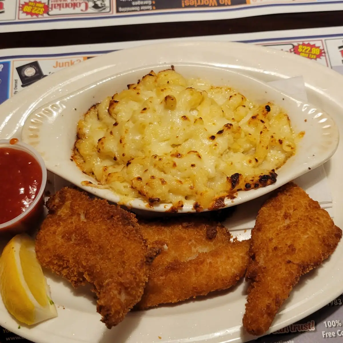 Mac and Cheese with Chicken Fingers