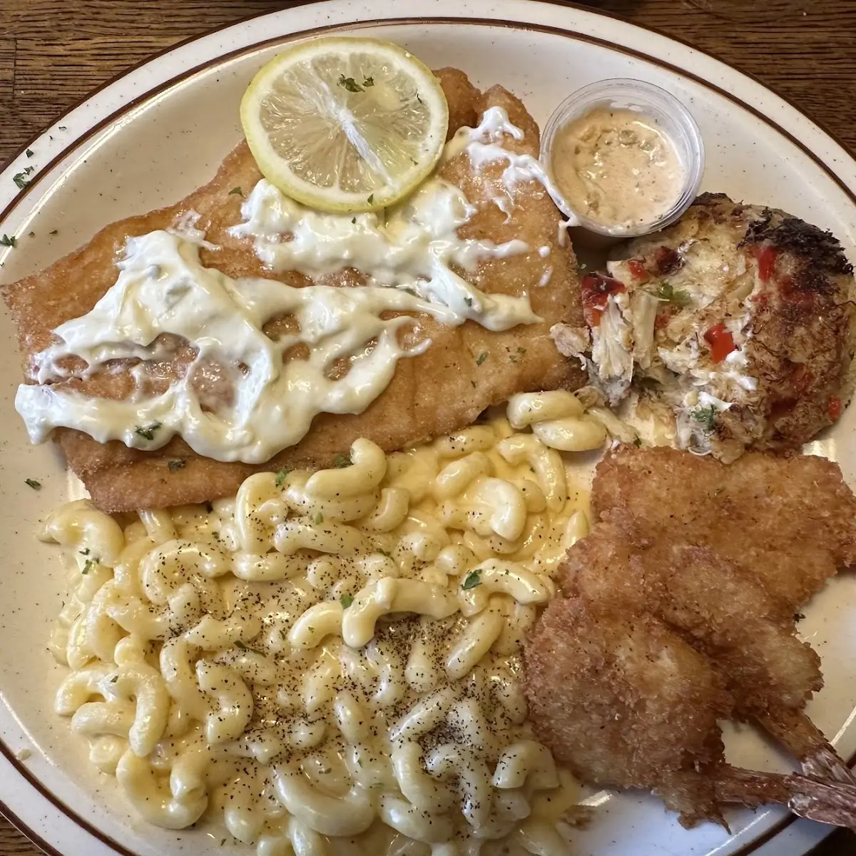 Breaded Fish Crab Cake & Shrimp