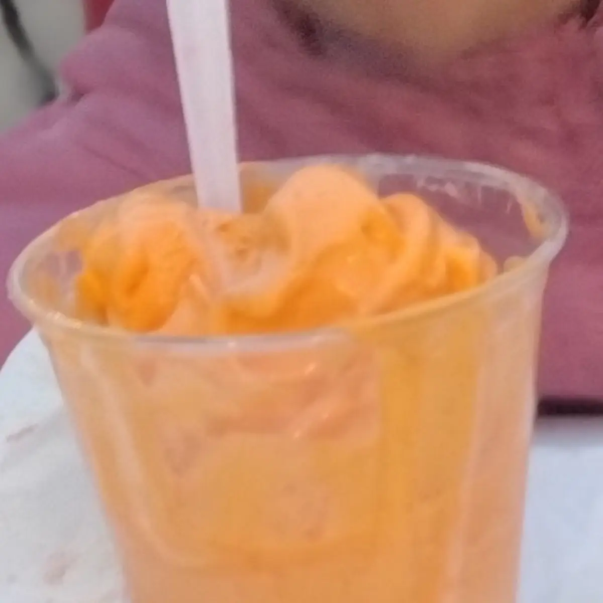 Soft Serve Ice Cream Orange and Vanilla