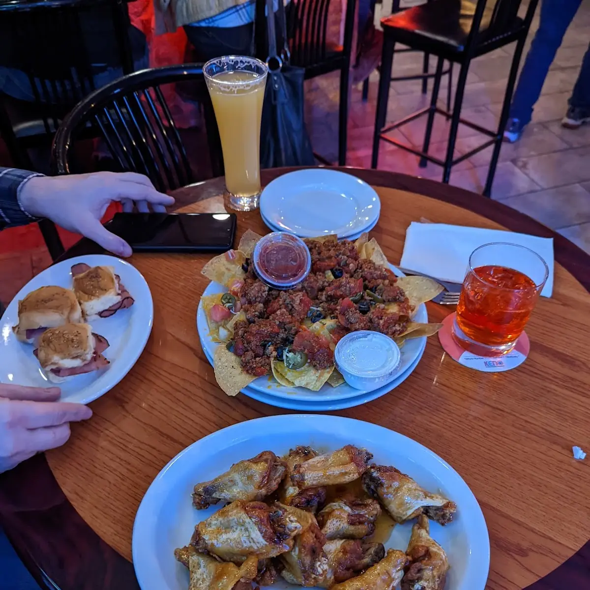 Chicken Wings Nachos and Sliders