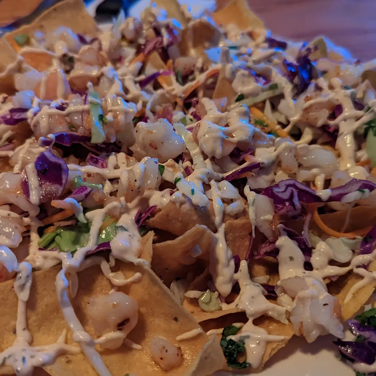 Shrimp Tacos Nacho Style