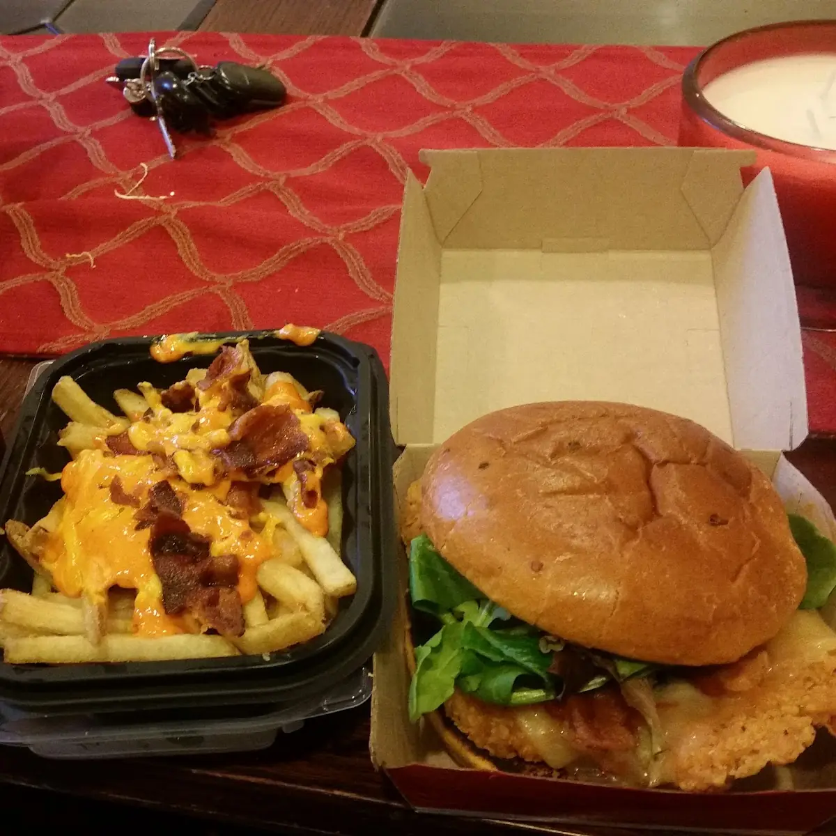 Chicken Burger and Fries