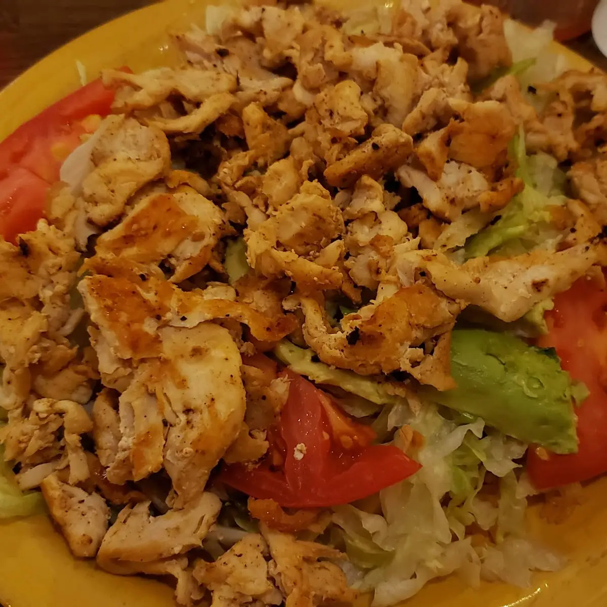 Grilled Chicken Salad Mix with Rice and Avocado