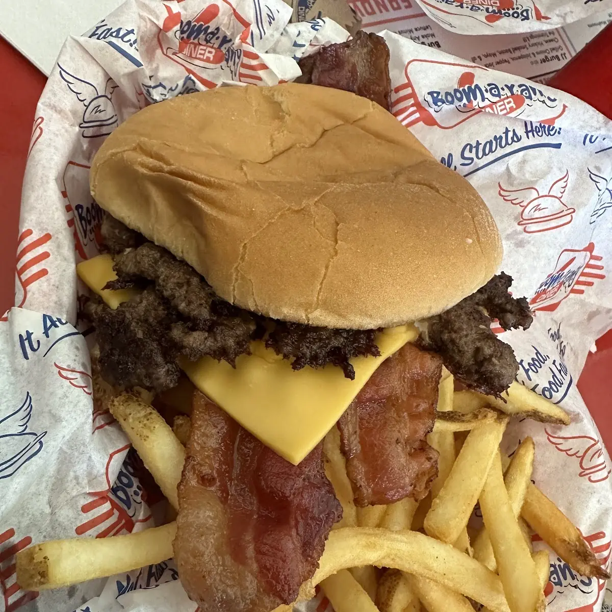 Bacon Cheese Burger with Fries