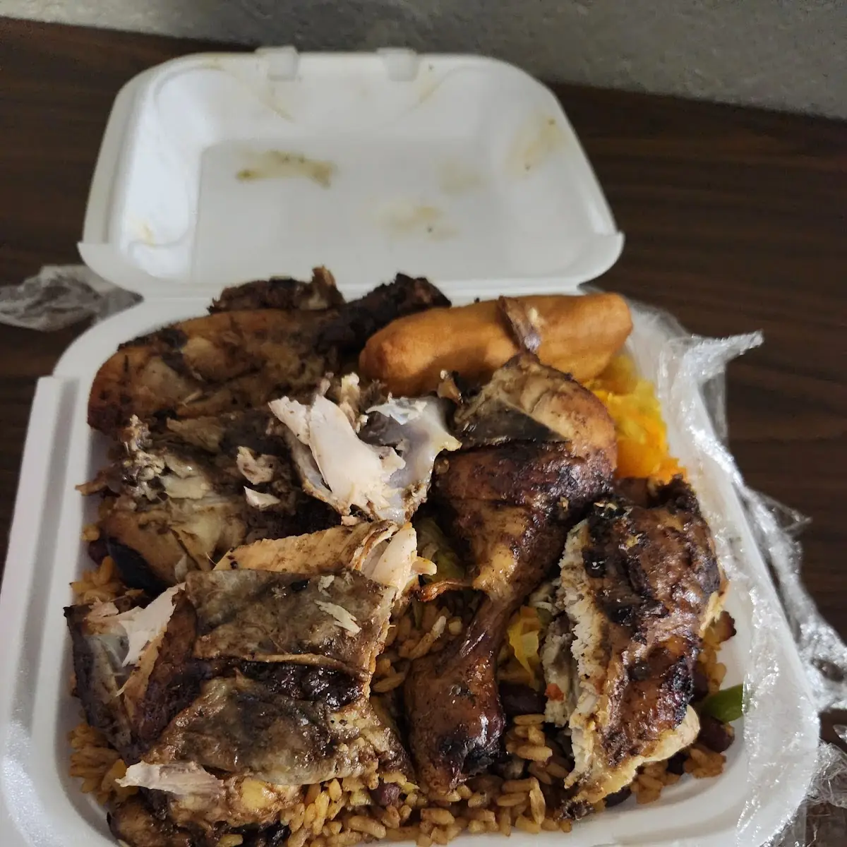 Curry Brown Stew Jerk & Fried Chicken