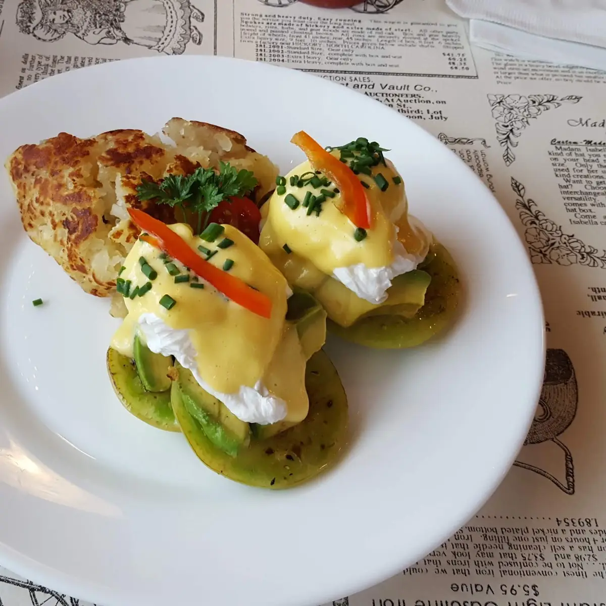 Eggs Benedict with Green Tomatoes