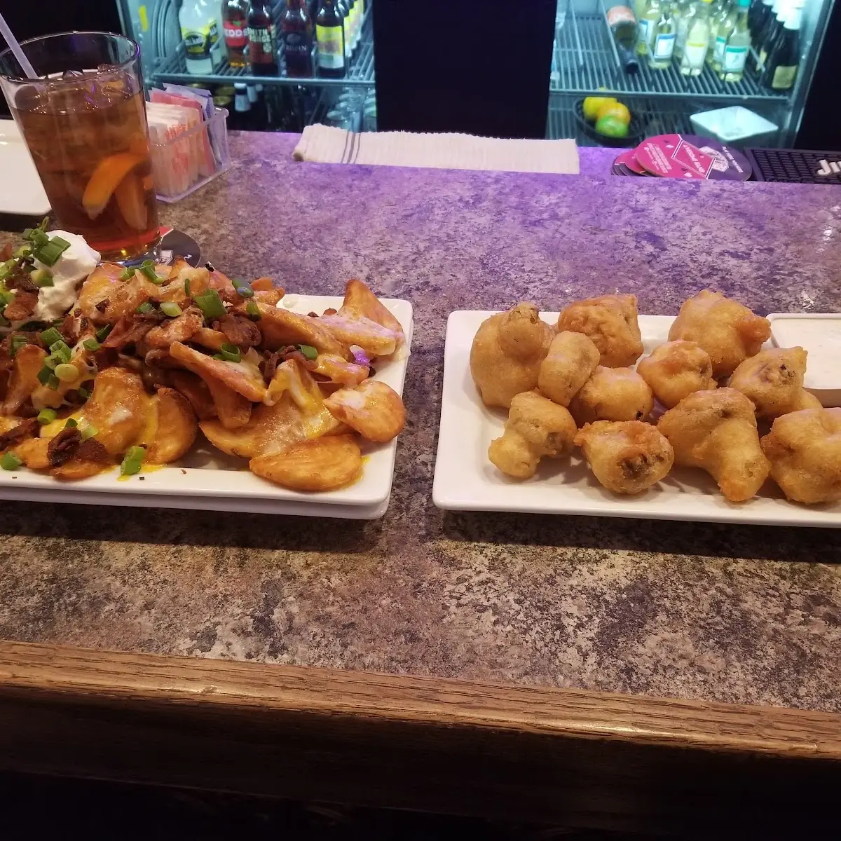 Loaded Fries & Breaded Mushrio