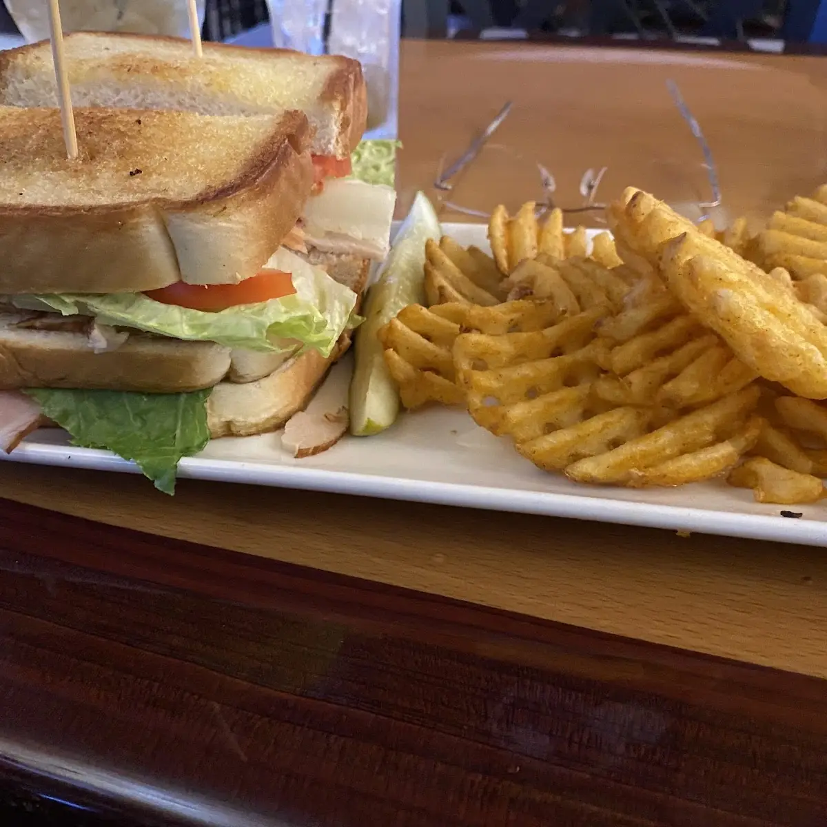 Turkey Club with Waffle Fries