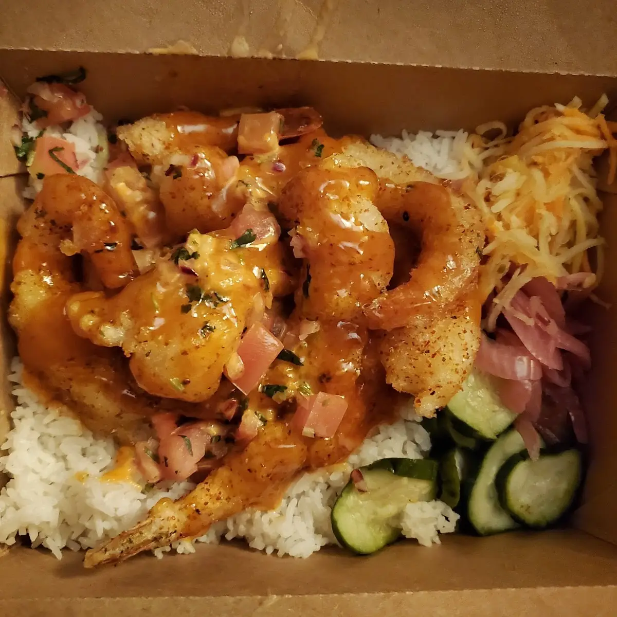 Spicy Walnut Shrimp Bowl