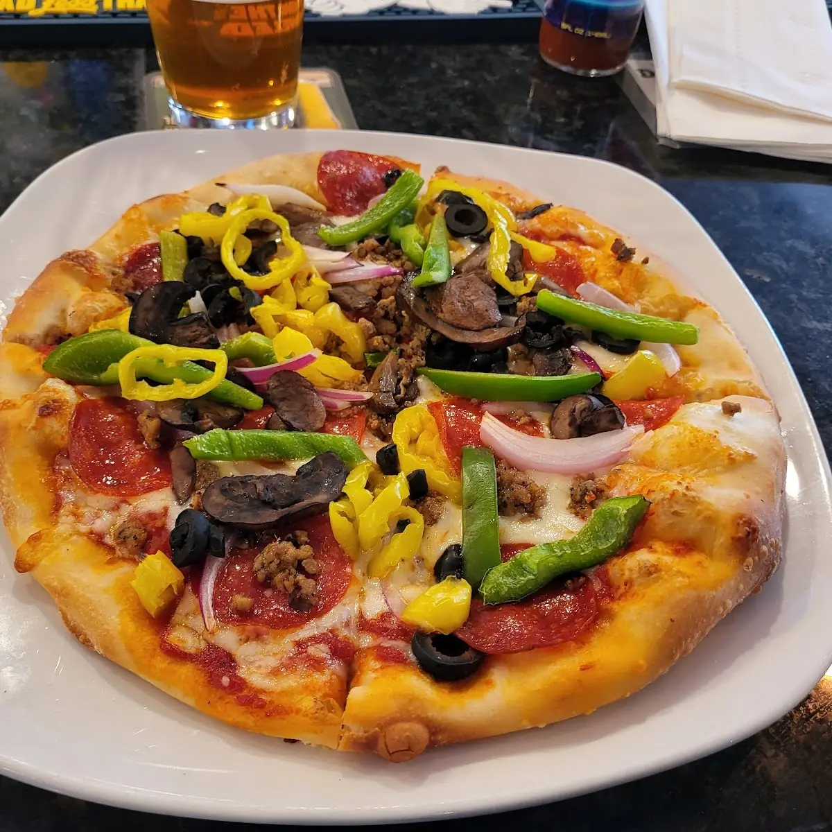 Supreme Pizza with Banana Peppers