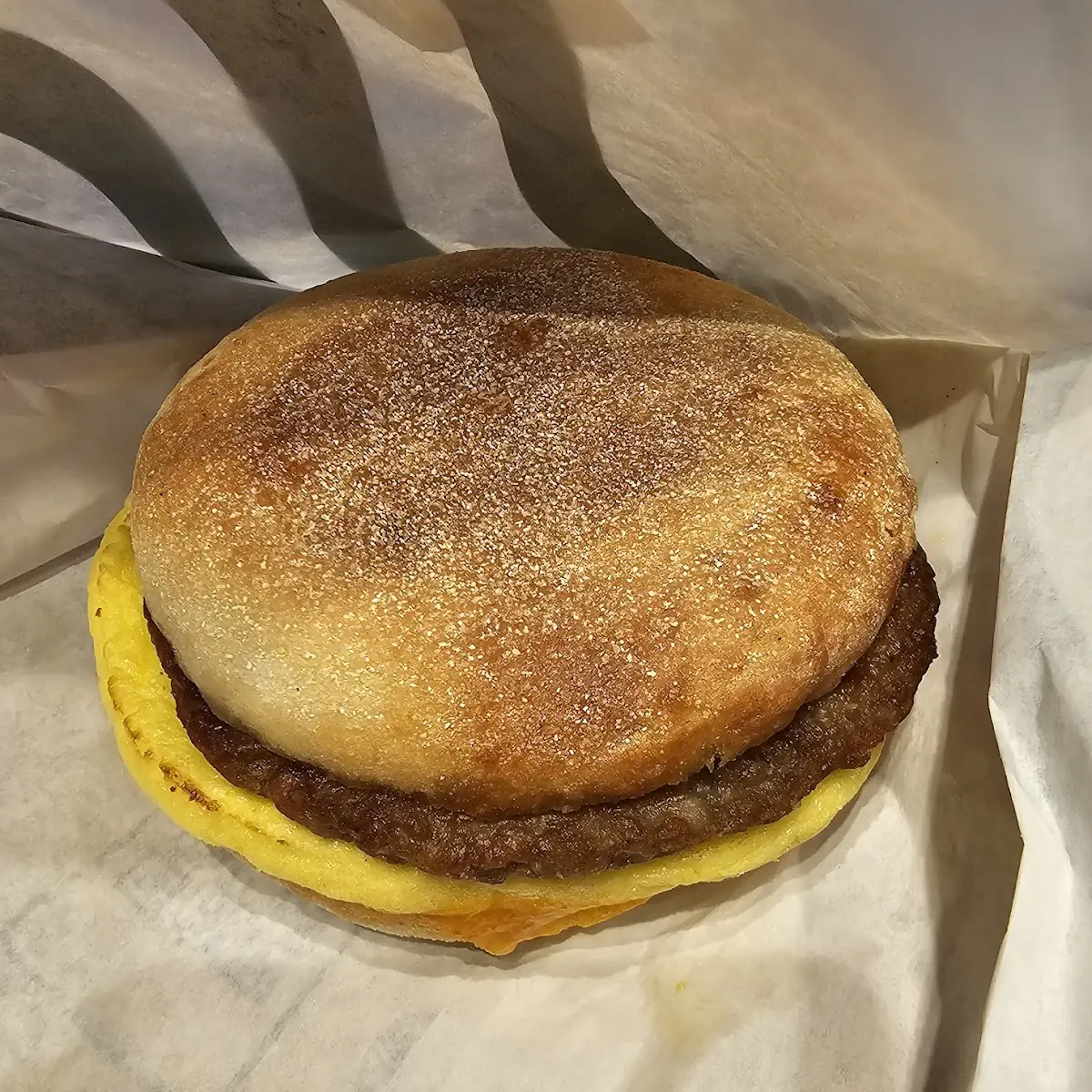Sausage Egg and Cheese English Muffin