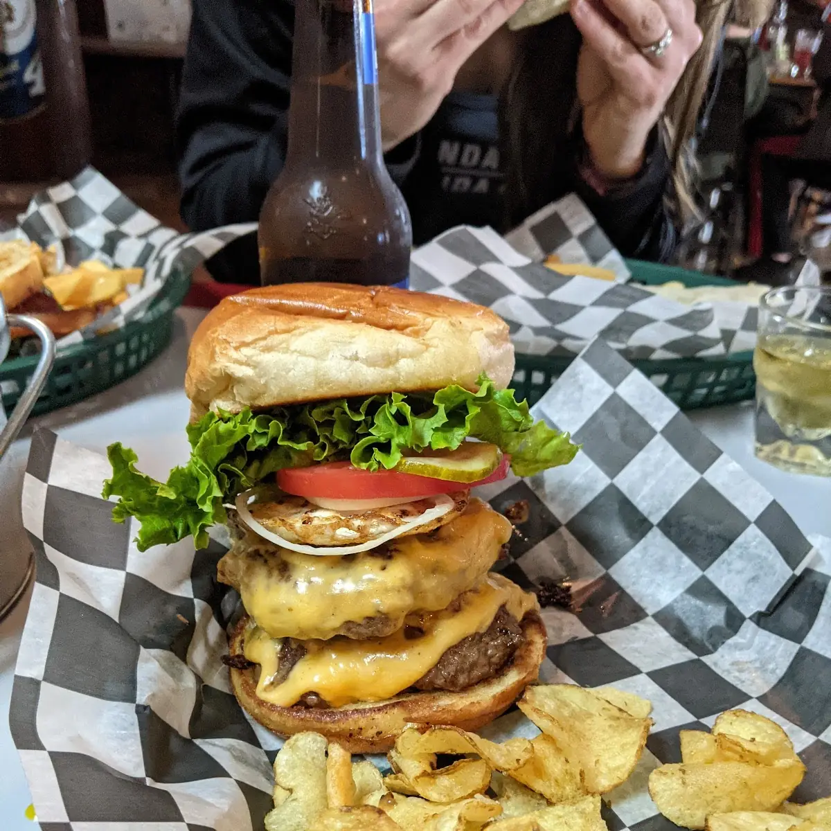 Double Cheeseburger with Egg