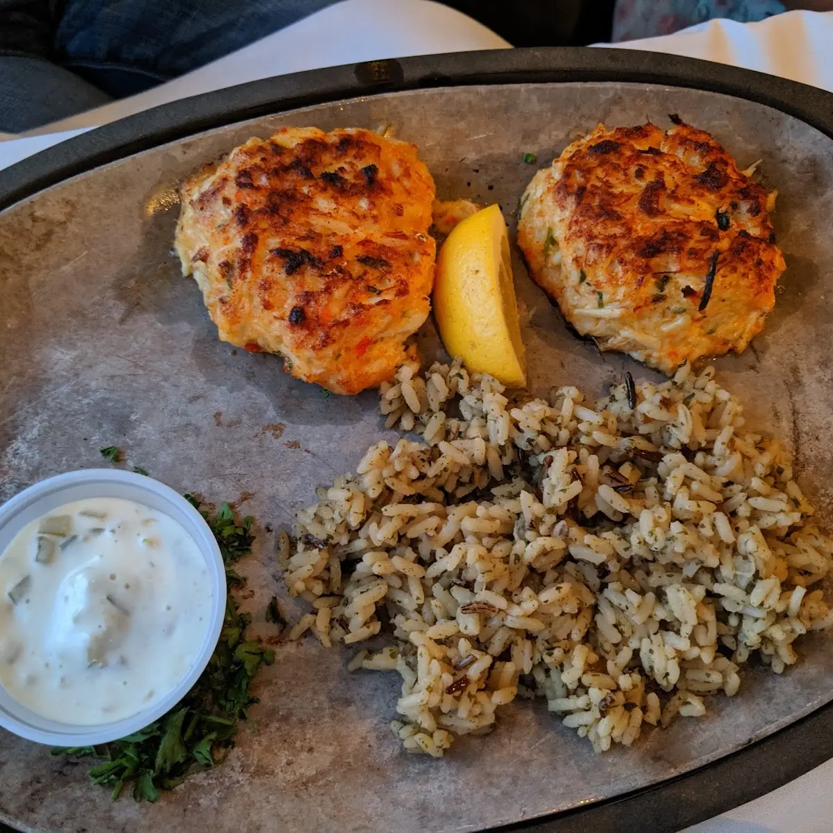 Crab Cakes & Boiled Tails