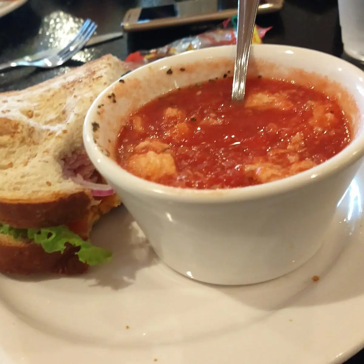 Grilled Ham & Cheese with Tomato Soup