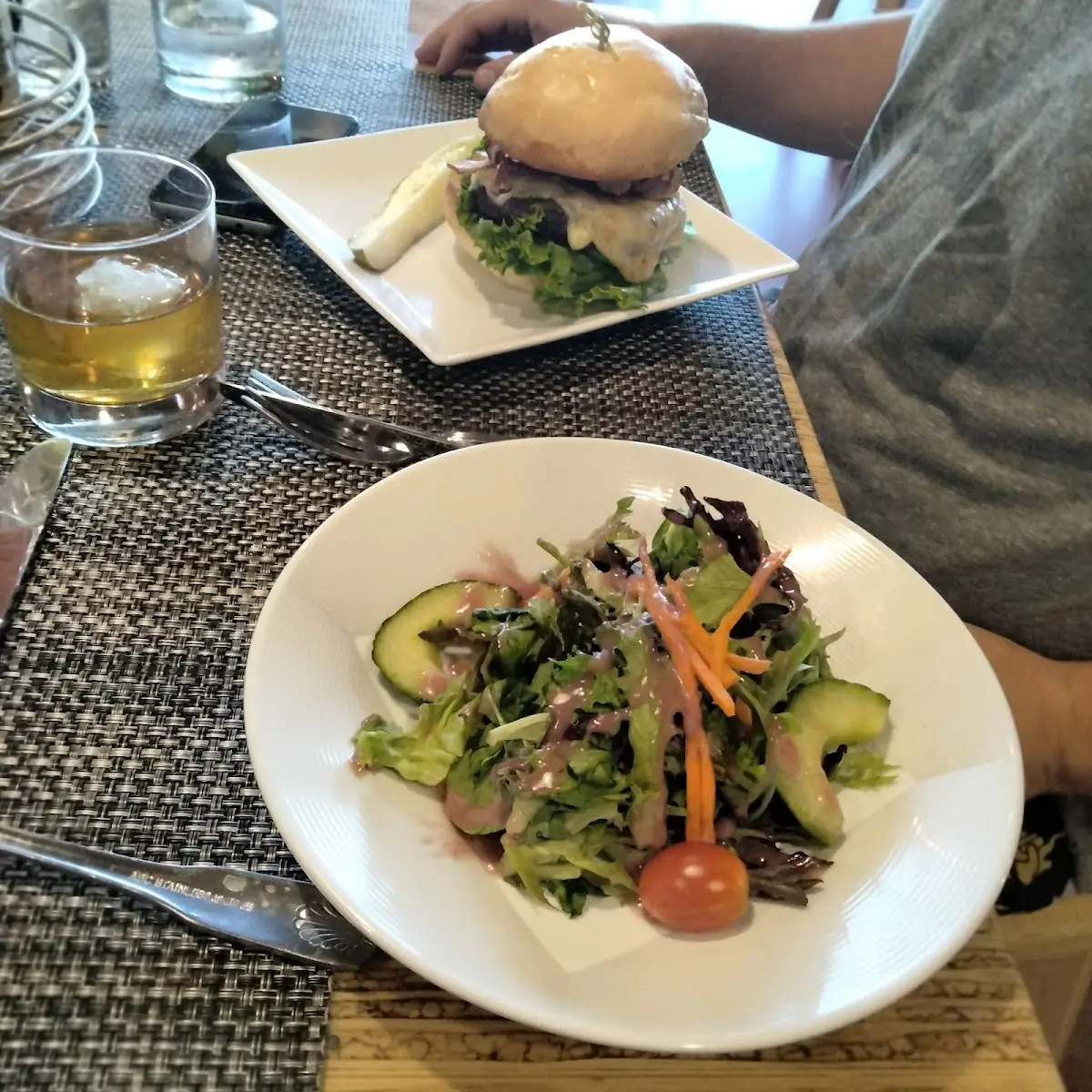 Side House Salad and Arizona Burger