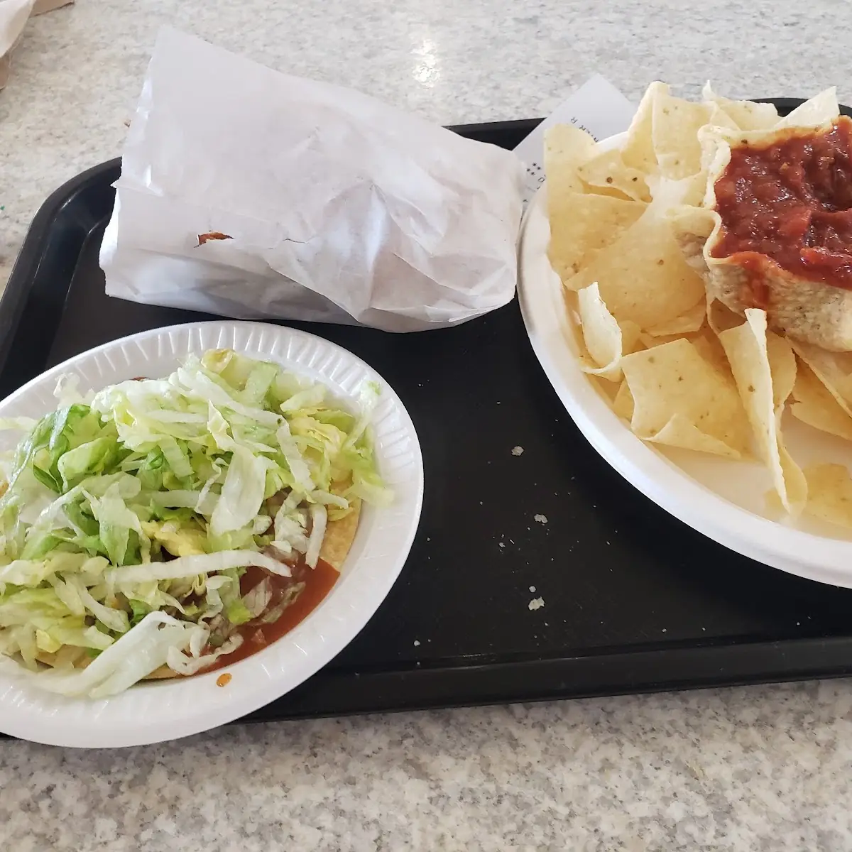 Tostada and Chips Salsa