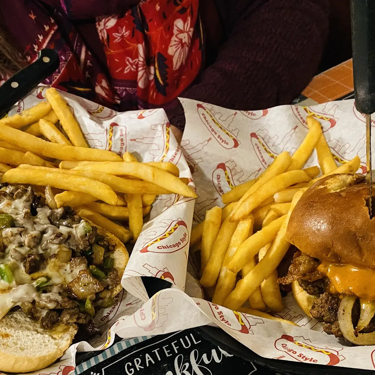 Philly Cheesesteak and Cheeseburger