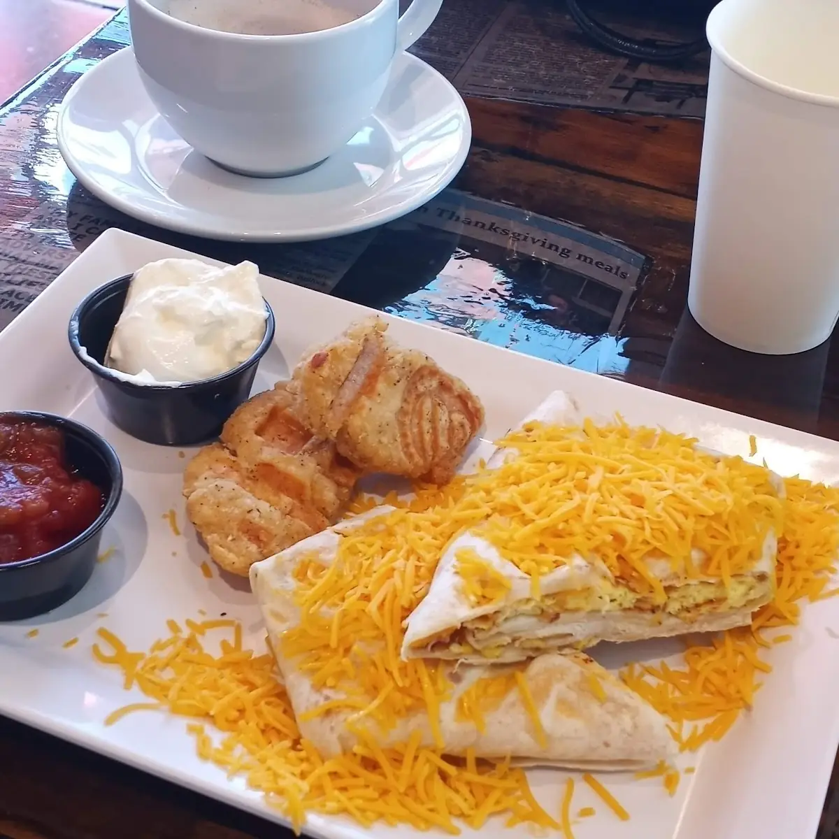 Breakfast Burrito with Chicken Tenders
