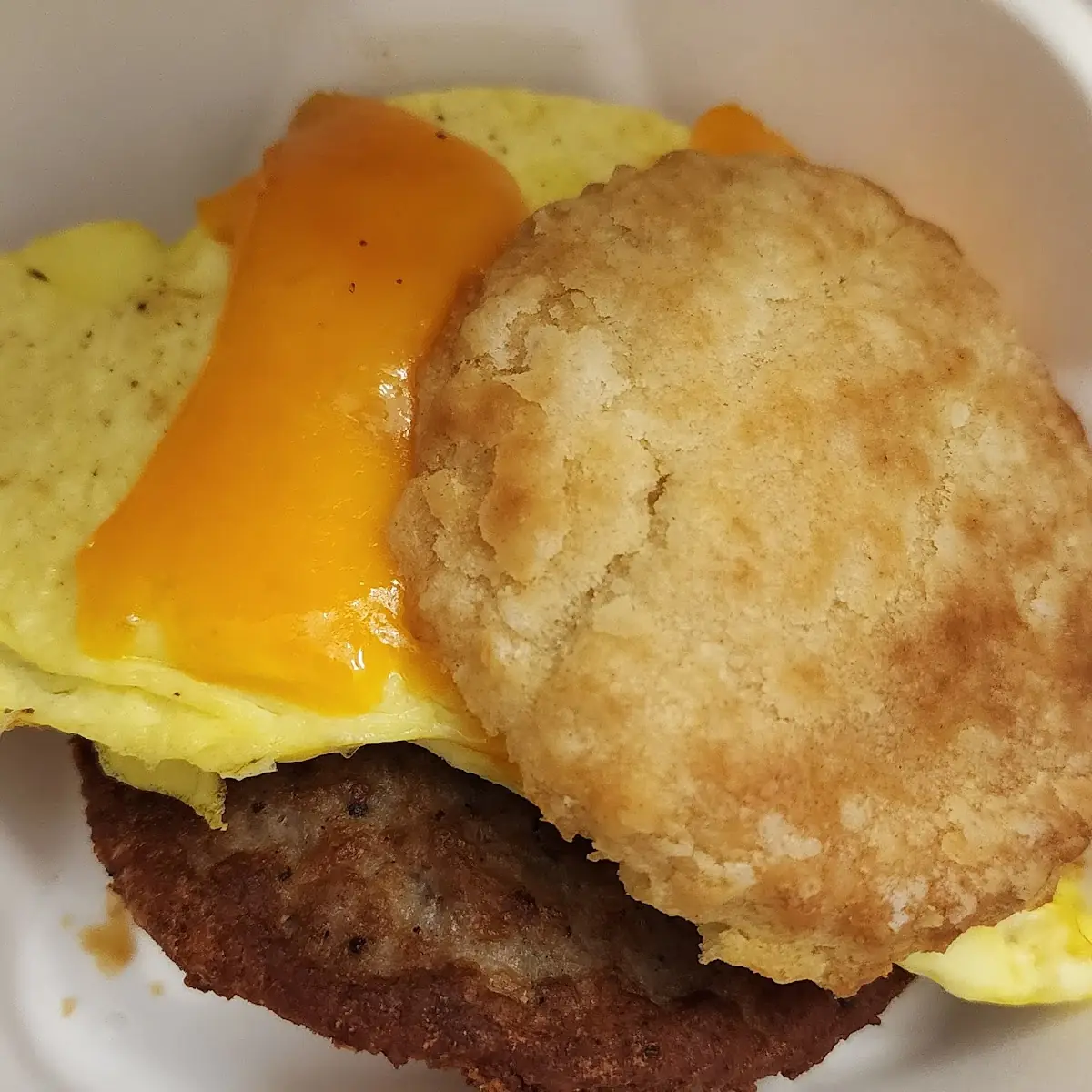 Sausage Egg and Cheese Biscuit