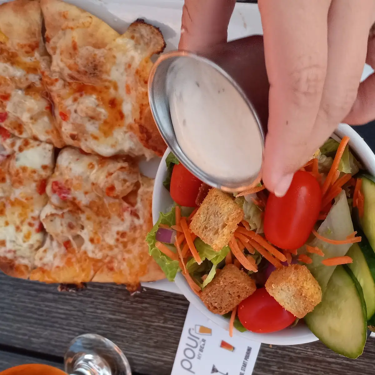 Thai Flatbread Pizza and Side Salad