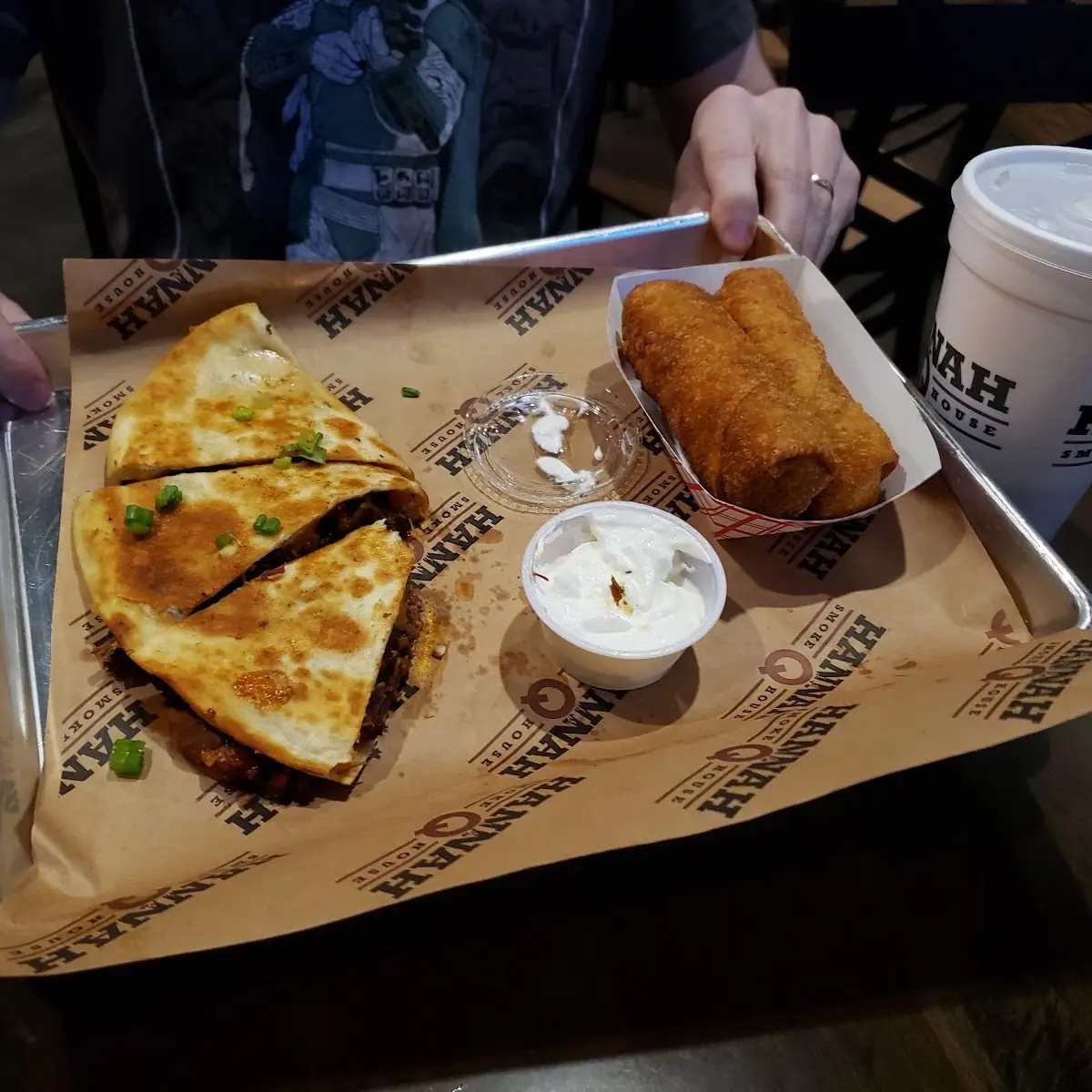 Boudin Egg Rolls & Brisket Quesadilla