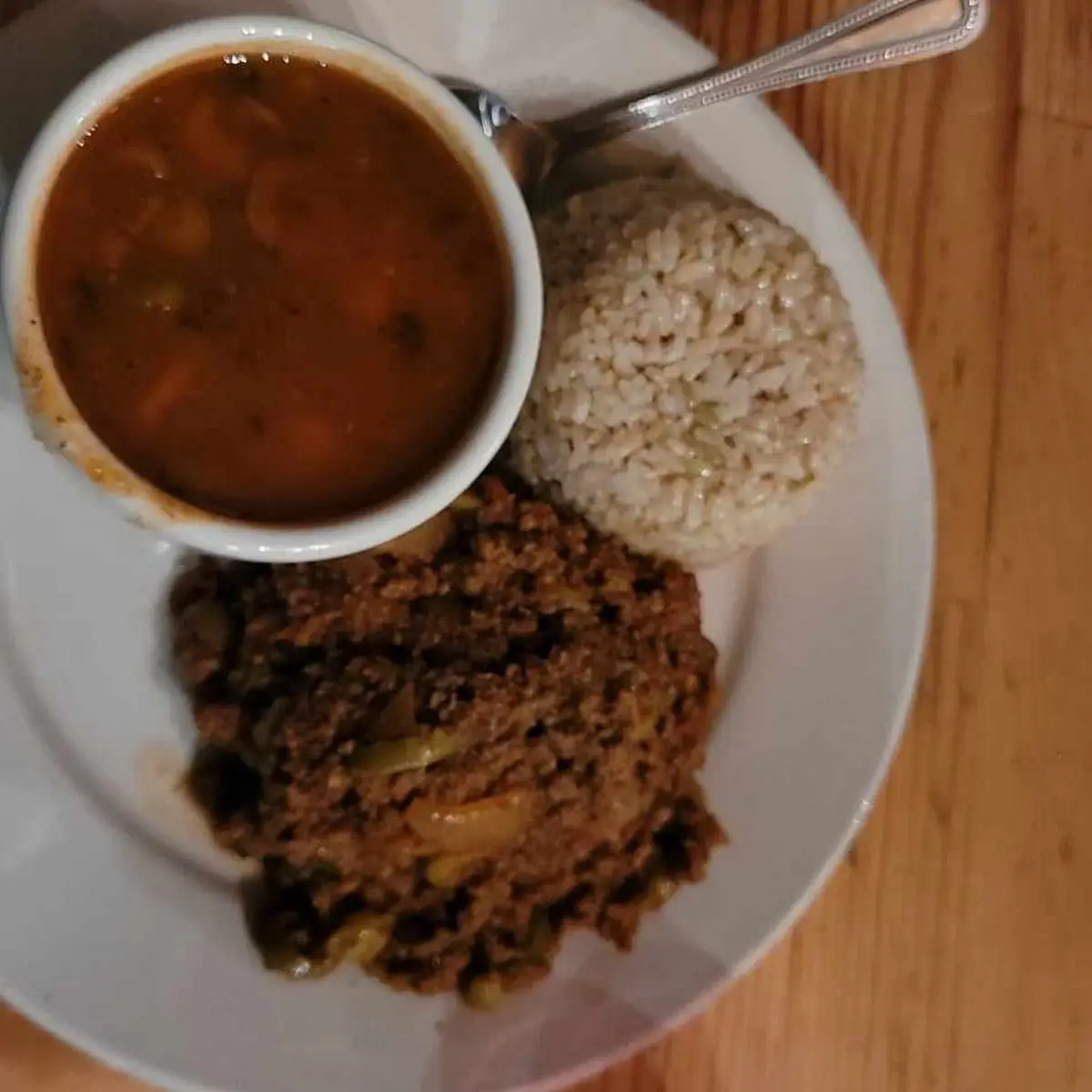 Picadillo with Puerto Rican Beans and Rice
