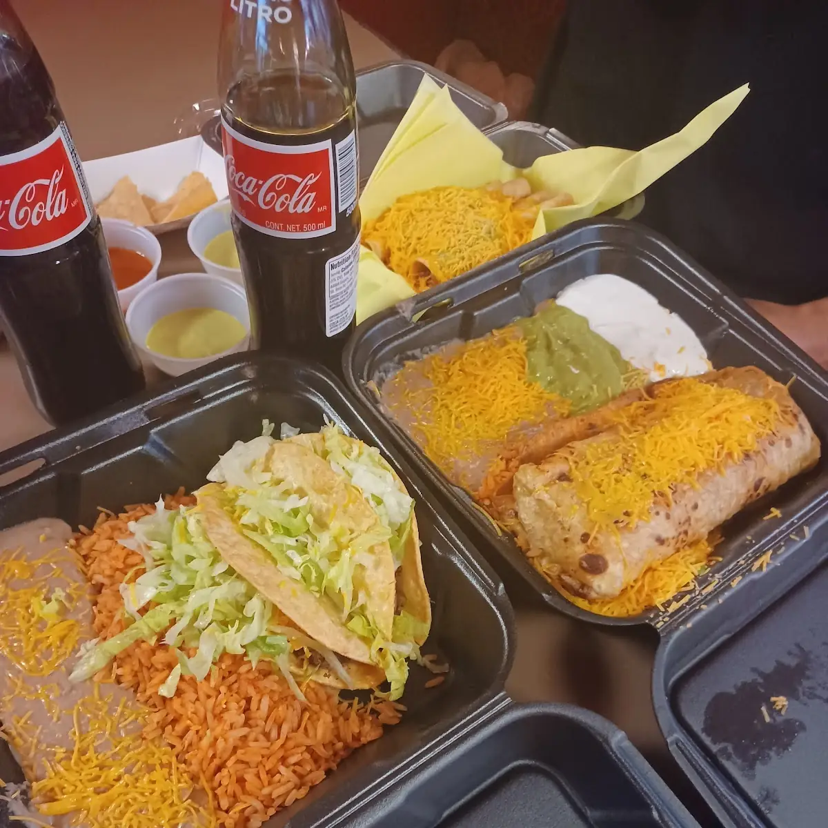 Beef Taco Rice and Beans and Cheese