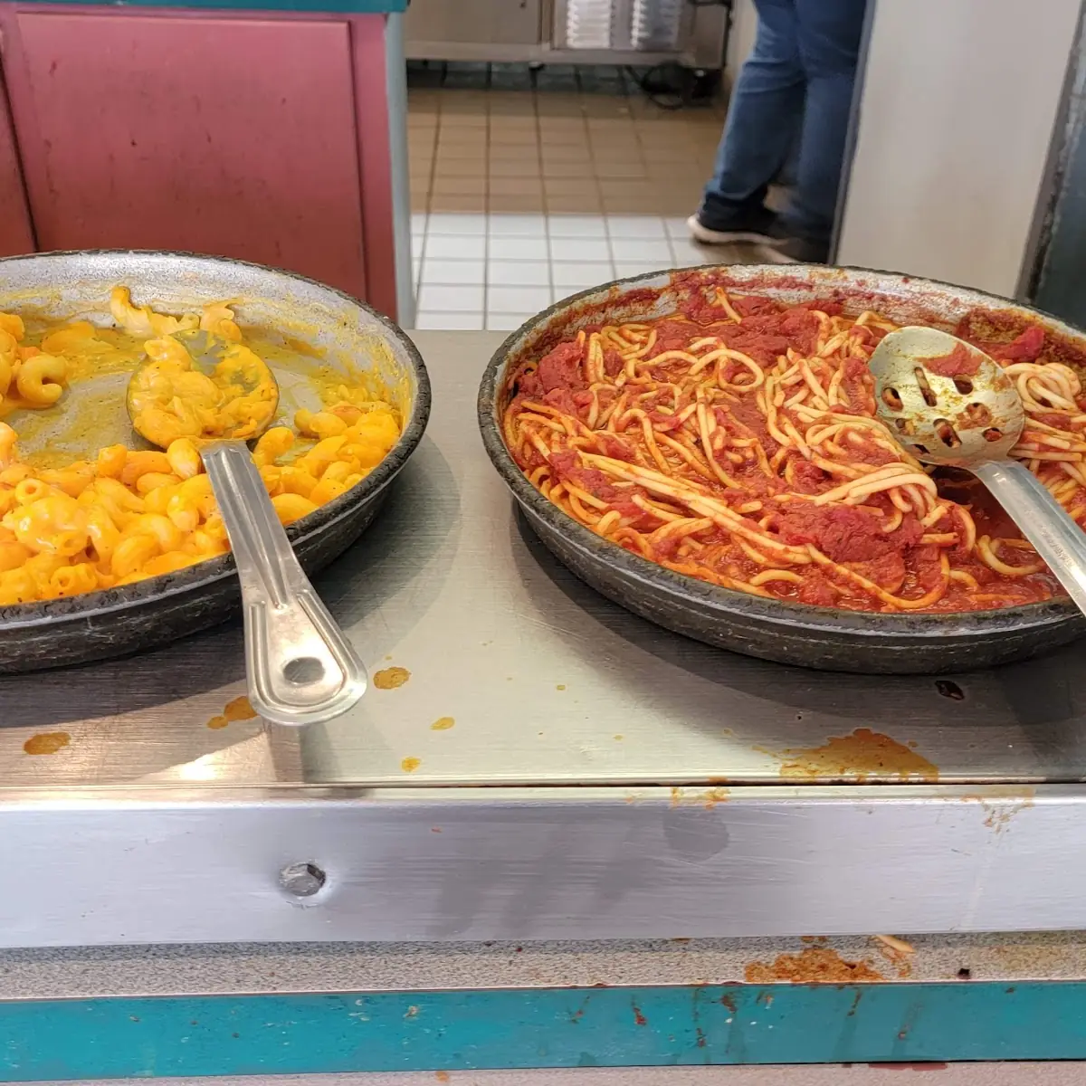 Macaroni and Cheese Left Spaghetti Right