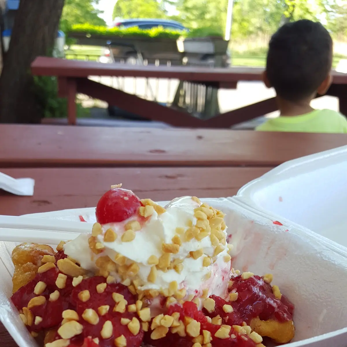 Strawberry Funnel Cake