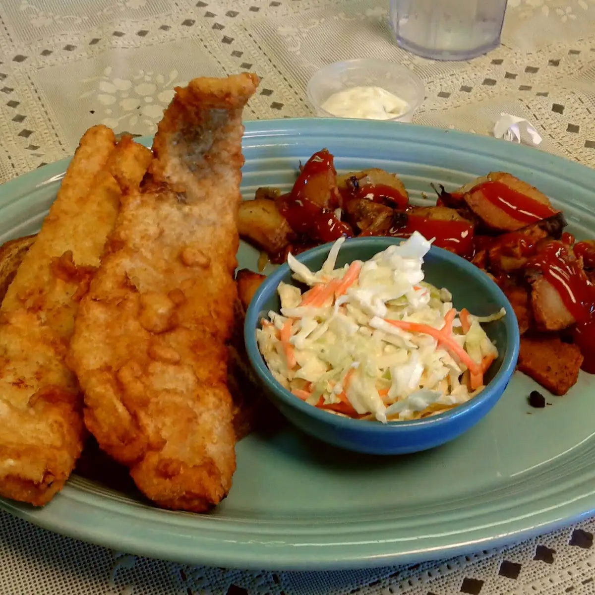 Fried Walleye Bacon & Tomato