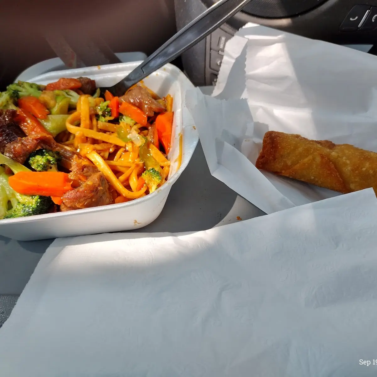 Broccoli Beef Lo Mein & Egg Roll
