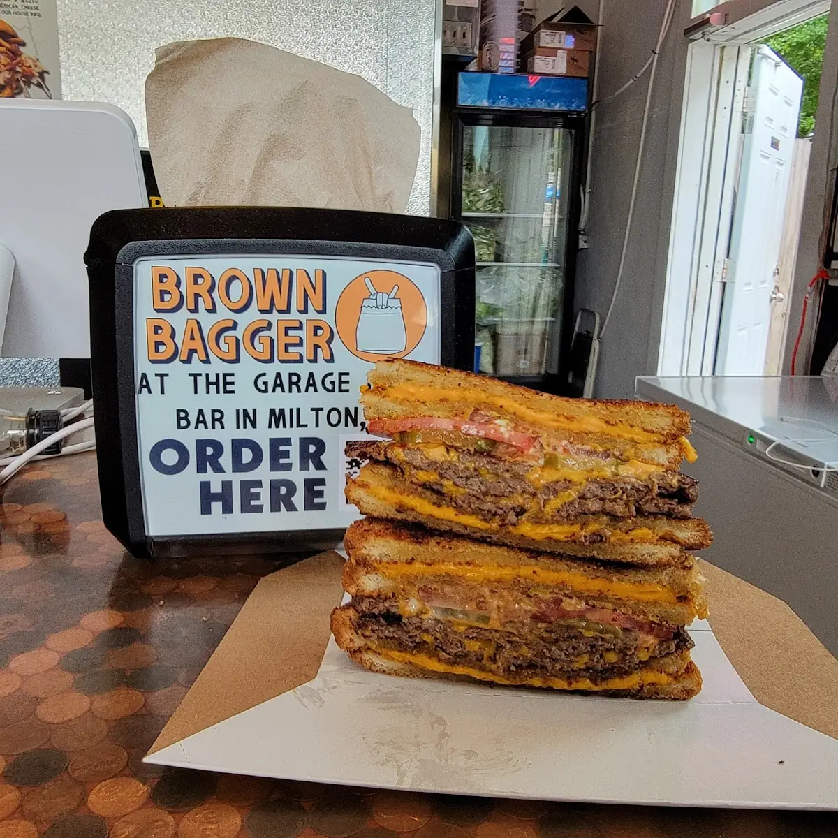 Double Cheeseburger Between Two Grilled Cheese Sandwiches