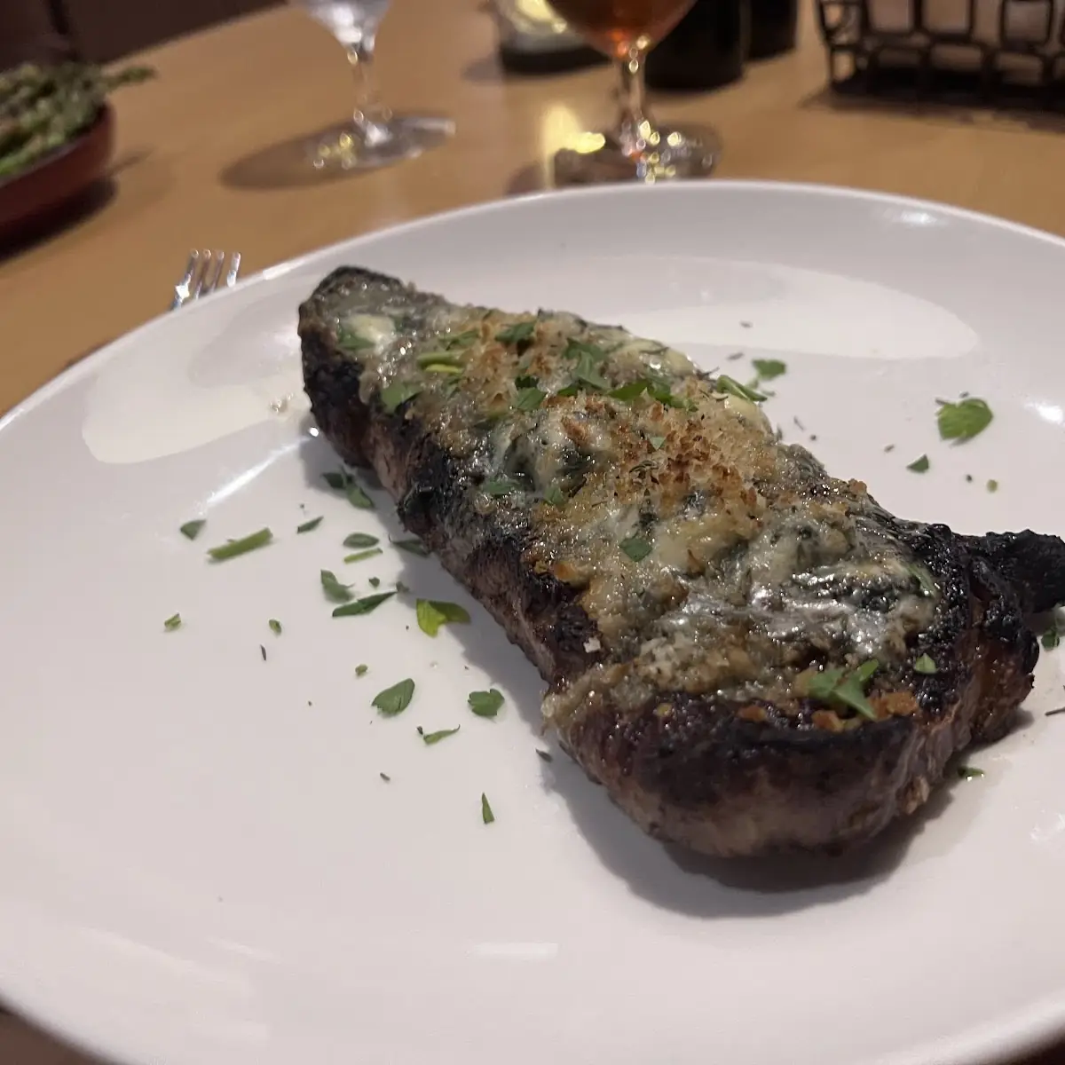 Blue Cheese Crusted NY Strip
