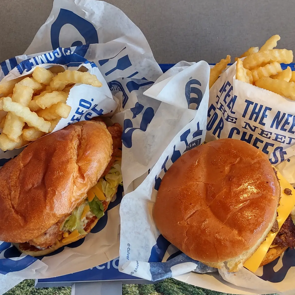 Bacon Cheeseburger Combo w Out the Bacon and Cod Sandwich Combo