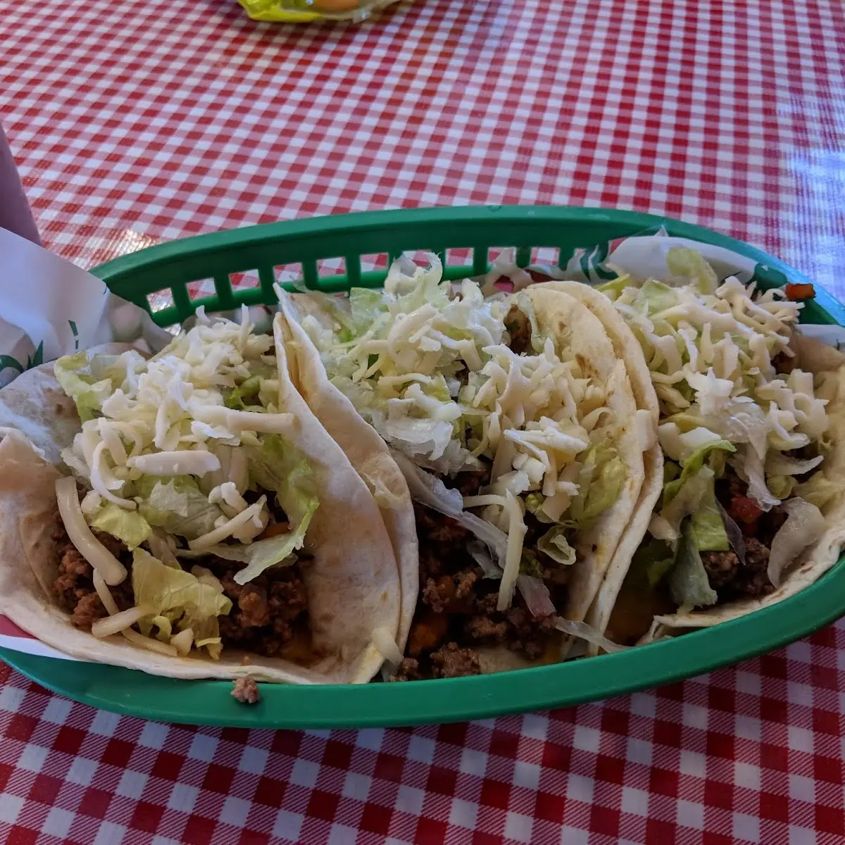 2 Ground Beef Taco with  rice and beans