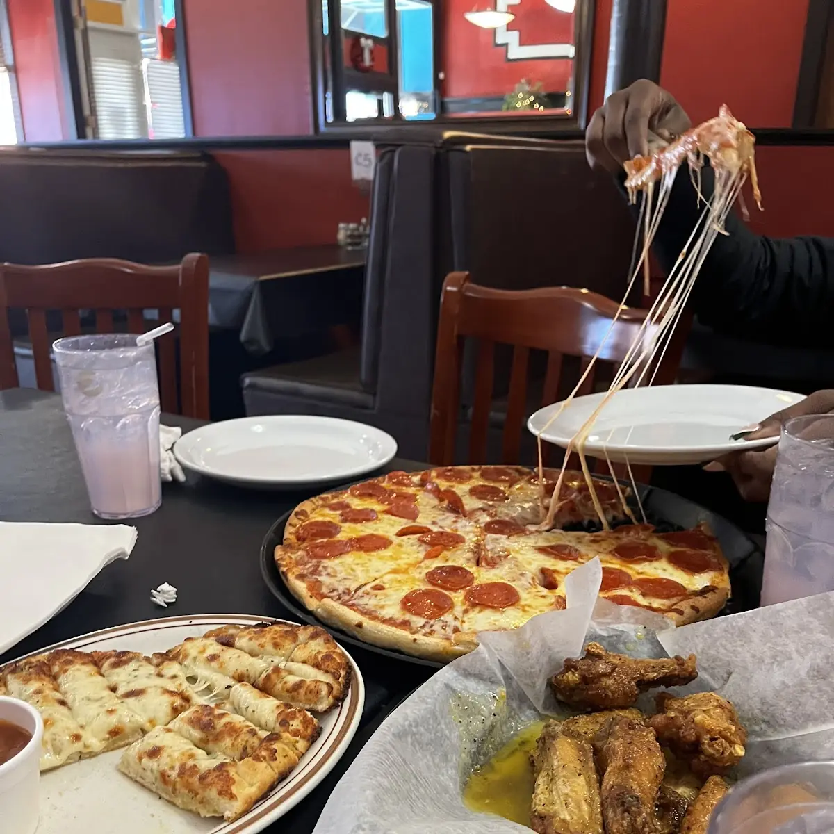 Pepperoni Pizza and Cheese Sticks
