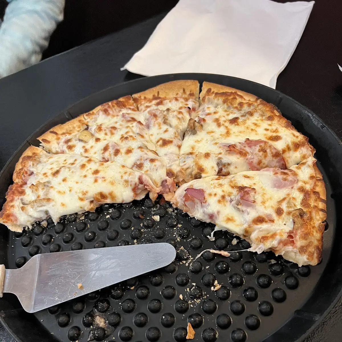 Veggie Pizza with Ham Added