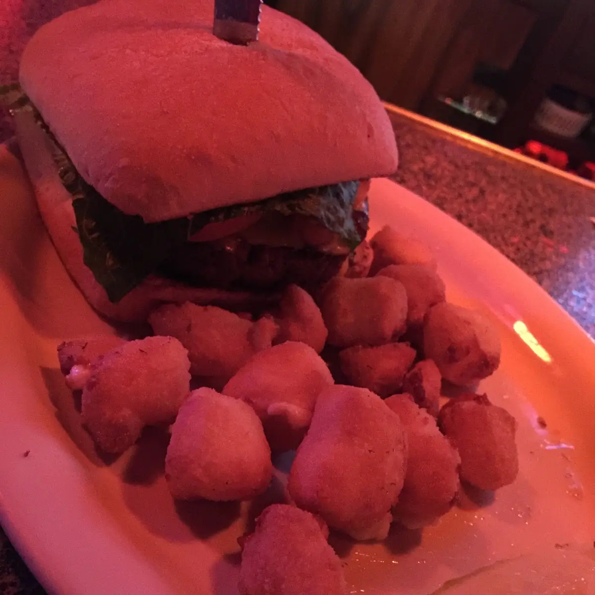 Burger with Deep Fried Cheese