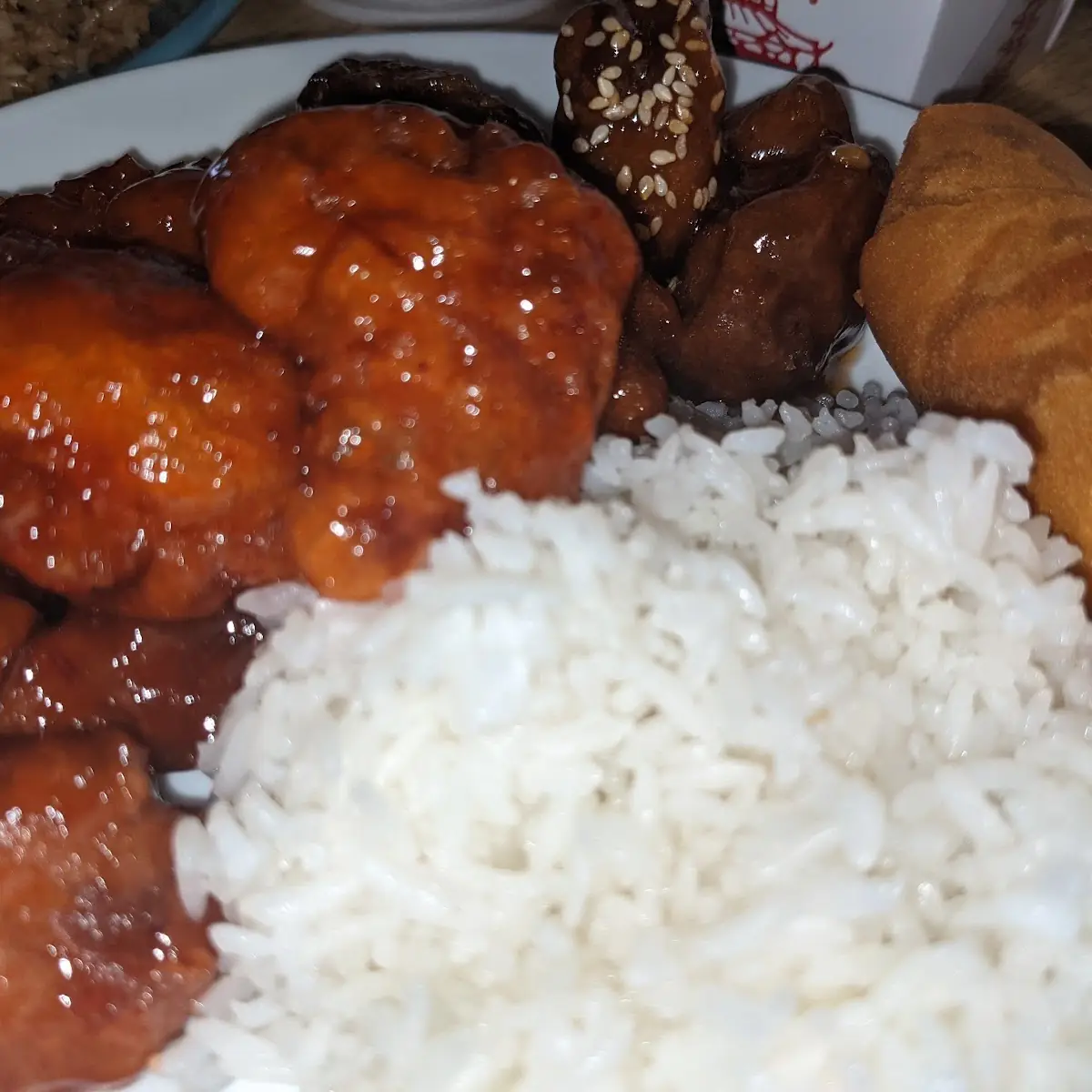 White Rice Egg Roll Orange Chicken Sesame Chicken