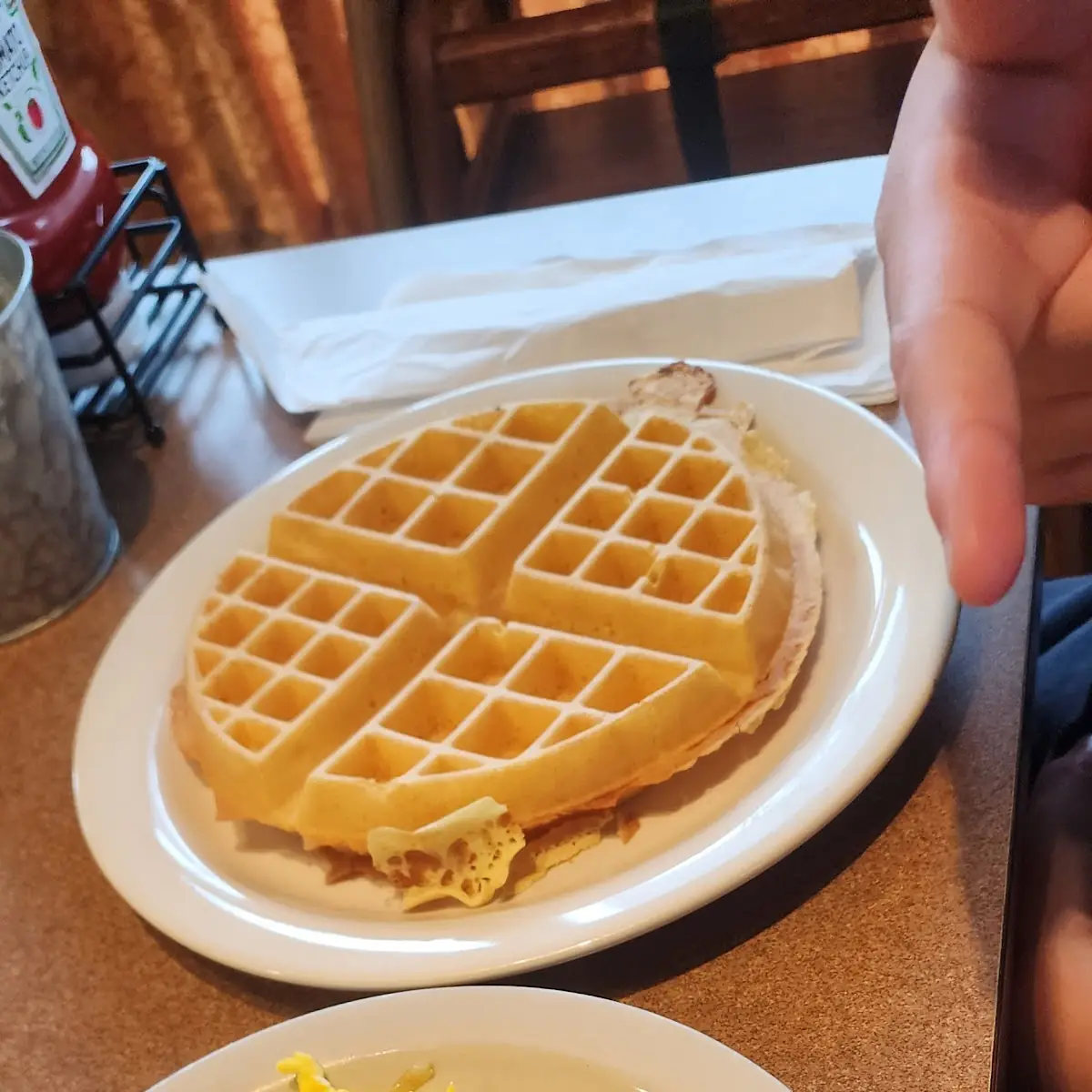 Belgian Waffle with Two Eggs Two Bacon & Two Sausage