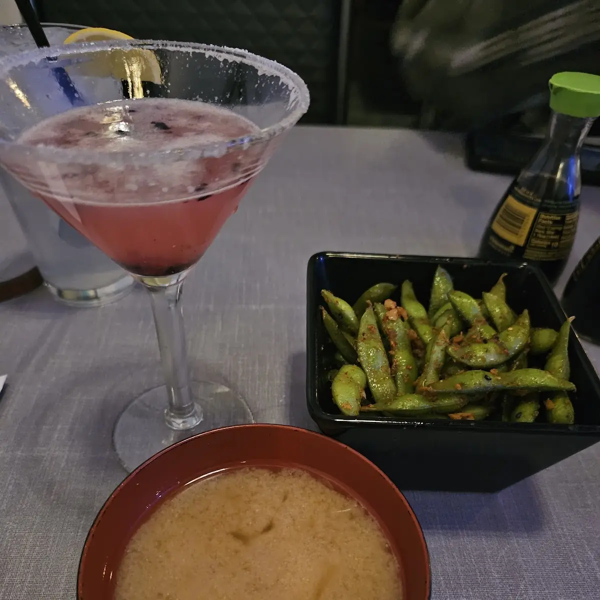 Miso Soup and Spicy Edamame