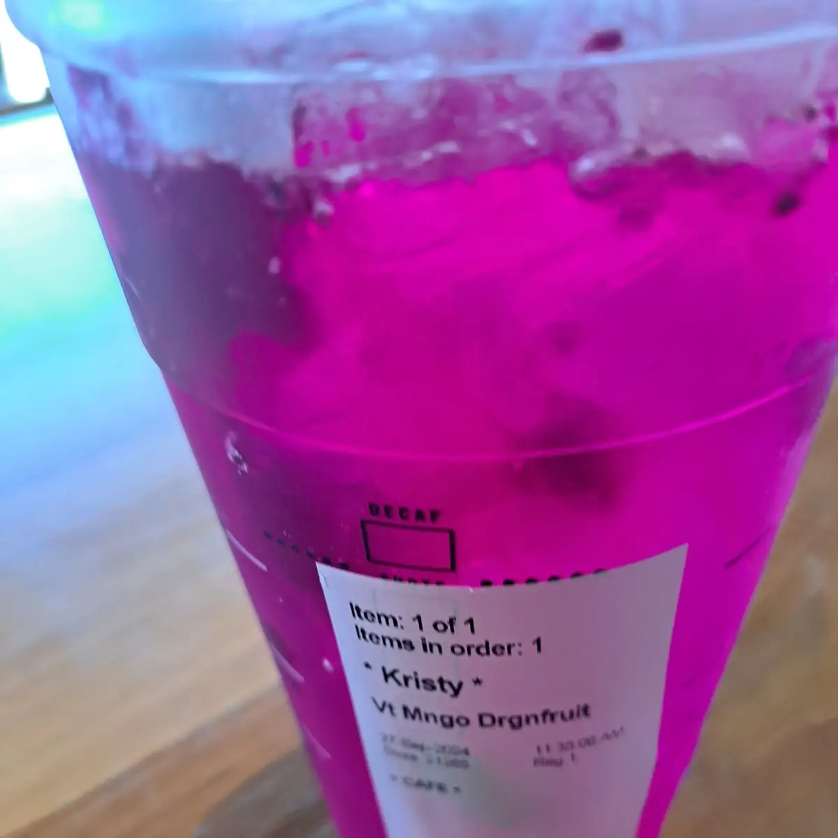 Mango Dragonfruit Starbucks Refreshers Beverage